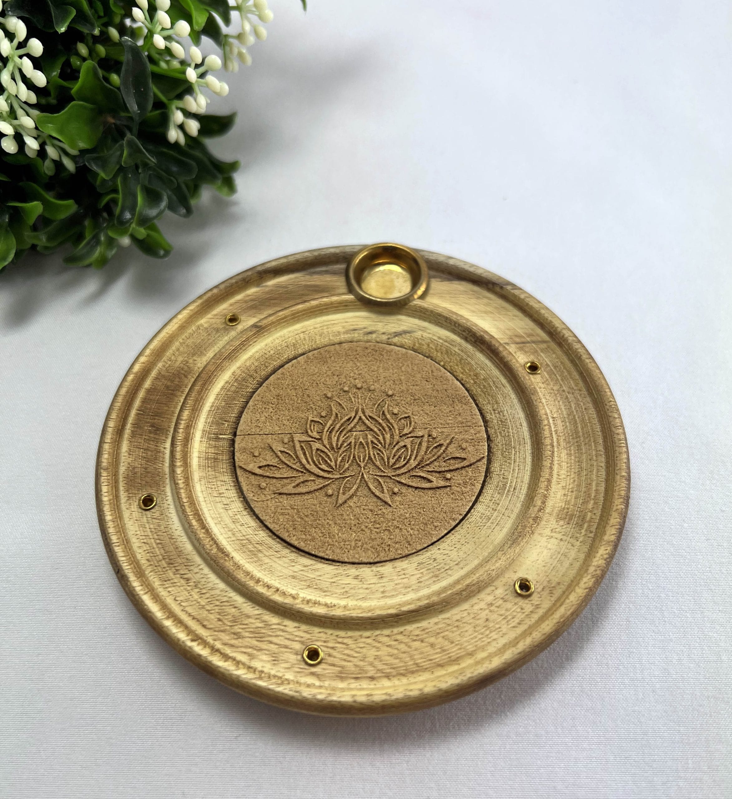 Porte-encens Rond En Bois Artisanal – Fabrication Française, Crisandthewood