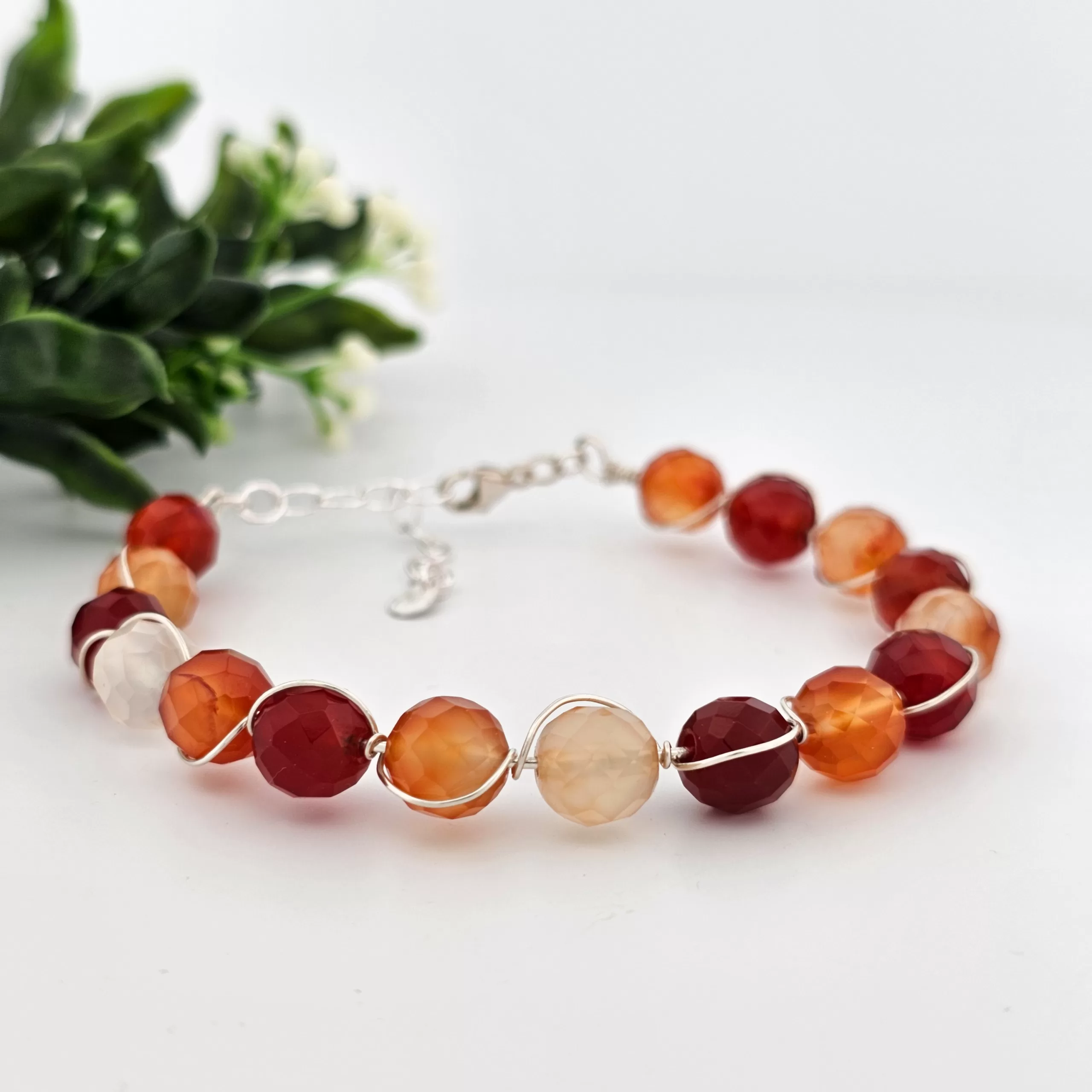 Bracelet Cornaline Pierres Minérales 12 Mm - Marque Arabesk - Neuf Avec Étiquettes